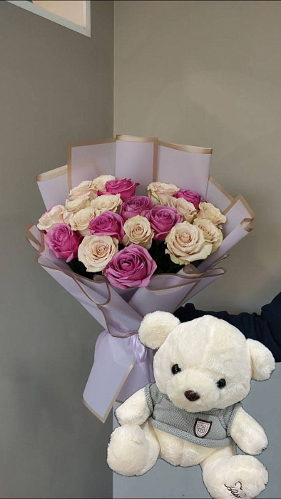 Combo (bouquet+teddy bear)