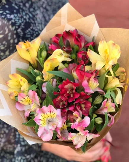 Bouquet of Alstroemeria flowers delivered to Almaty