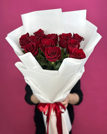 Bouquet of 11 meter roses flowers delivered to Astana