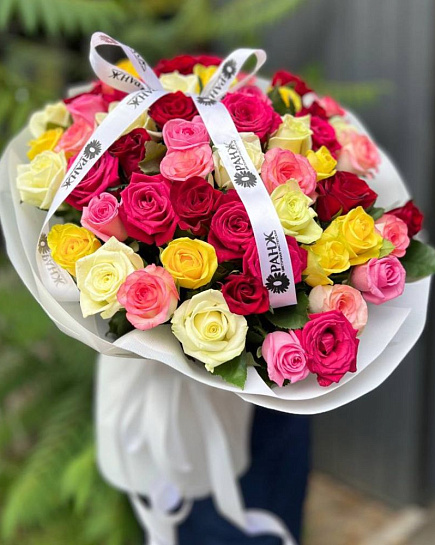 Bouquet of 61 Roses Mix with delivery to Almaty