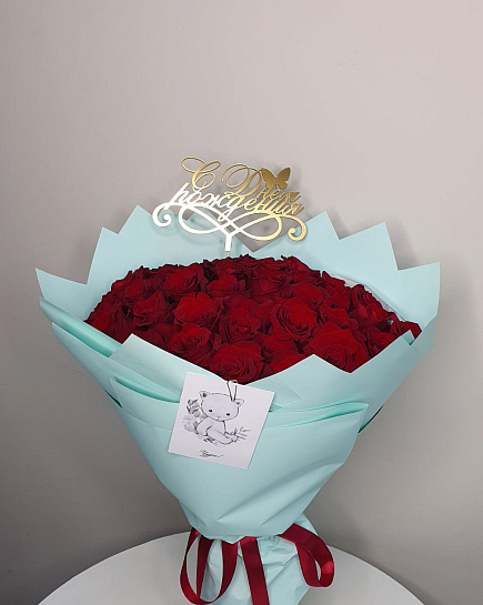 Букет красных роз  с доставкой по Астане