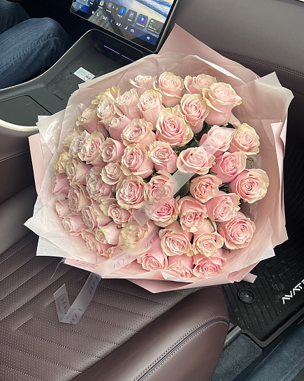 Bouquet of PINK MONDIAL flowers delivered to Almaty