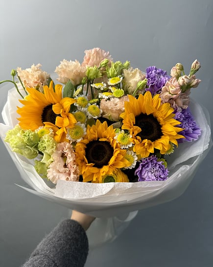 Солнечный микс с подсолнухами с доставкой по Астане