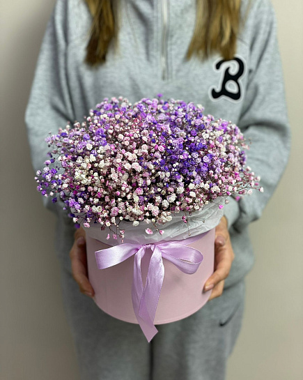 Bouquet of Gypsophila in a box flowers delivered to Astana