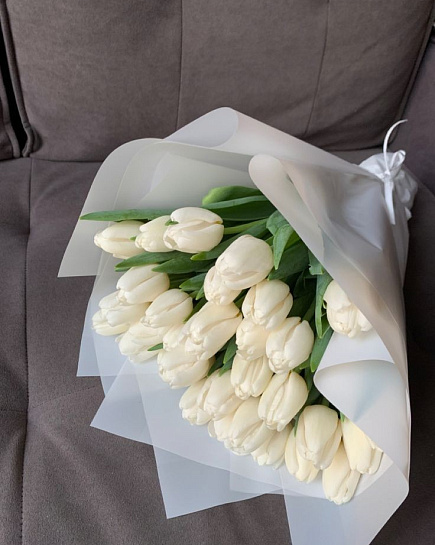 Белые тюльпаны  с доставкой по Павлодаре