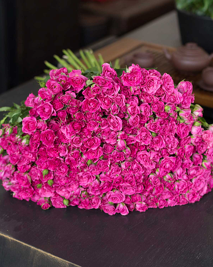 Bouquet of Shrub rose crimson flowers delivered to Almaty