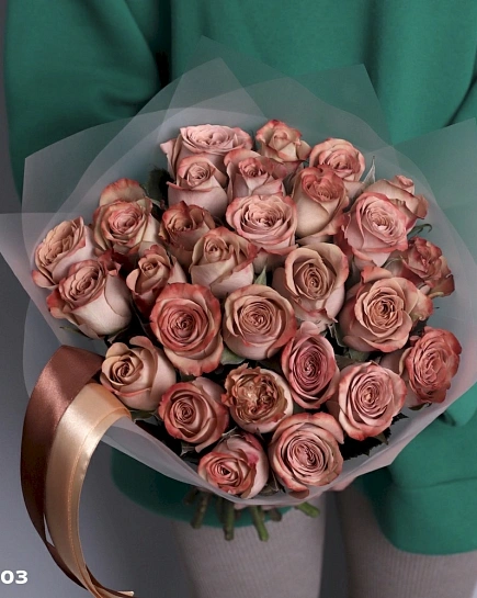 Bouquet of Bouquet of roses Cappuccino (29) flowers delivered to Shymkent