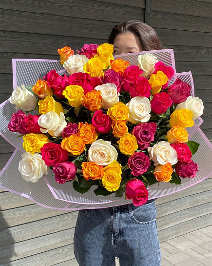 Bouquet of 51 Rose flowers delivered to Almaty