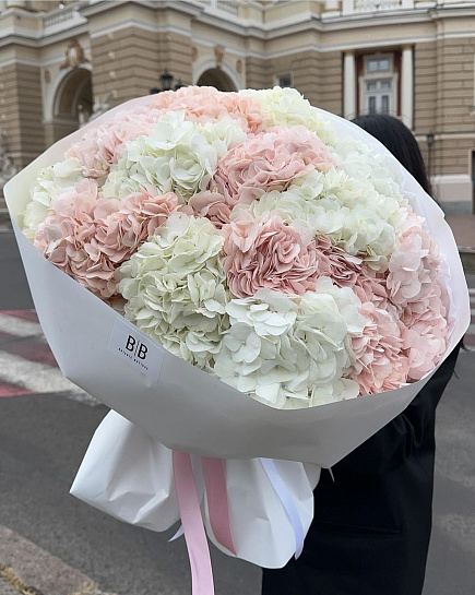 Bouquet of Lush hydrangea garden L flowers delivered to Shymkent