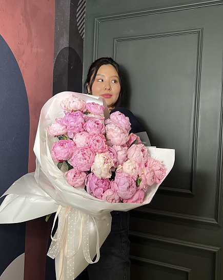 Bouquet of Pione L flowers delivered to Almaty