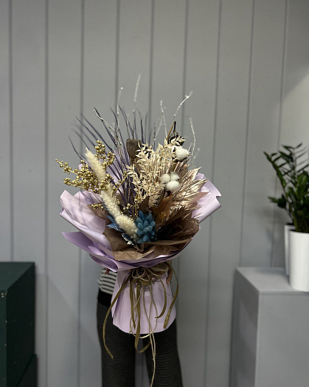 Bouquet of Bouquet of dried flowers (purple) flowers delivered to Astana