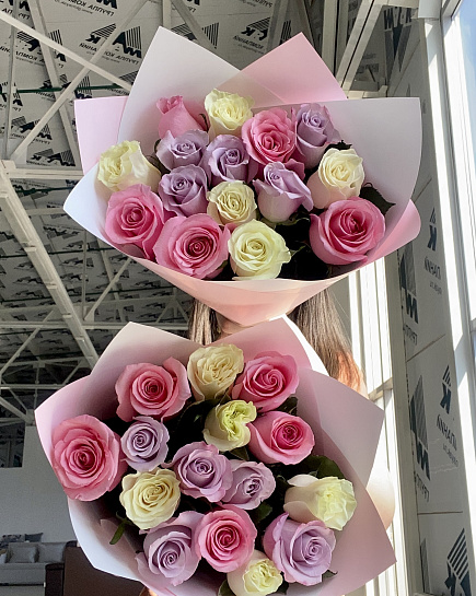 Bouquet of Assorted 15 roses flowers delivered to Uralsk