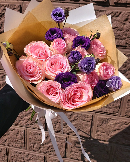 Bouquet of Mix of roses and eustoma flowers delivered to Pavlodar