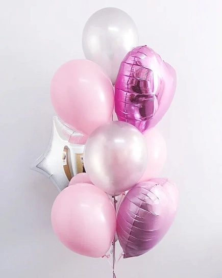 Bouquet of SET OF 3 FOIL AND 6 STANDARD BALLOONS flowers delivered to Almaty