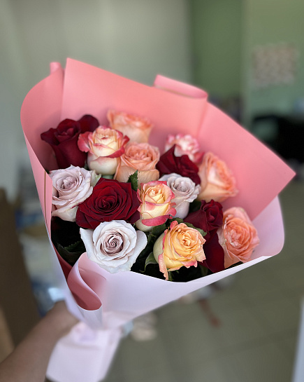 Bouquet of Mix of roses flowers delivered to Rudniy