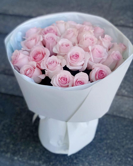 Букет " 25 нежно розовых роз" с доставкой по Алматы