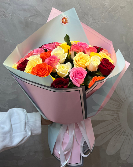 Bouquet of Bouquet of 35 mix roses flowers delivered to Almaty