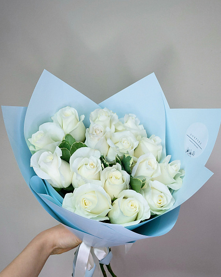 Bouquet of Mono-bouquet of white roses flowers delivered to Pavlodar