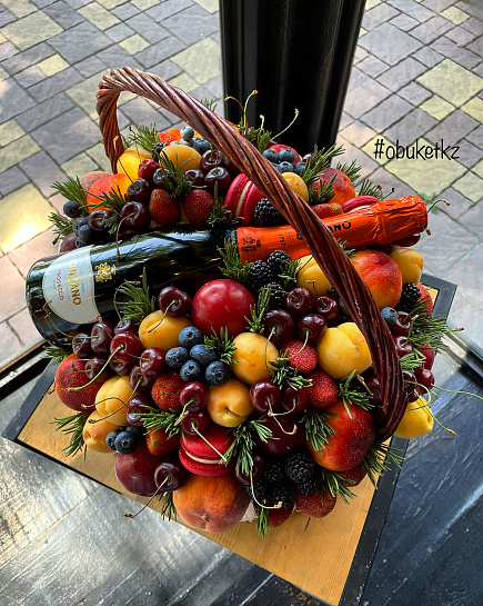 Bouquet of berry basket flowers delivered to Almaty