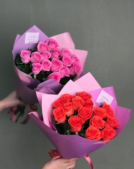 Bouquet of 15 Rose flowers delivered to Uralsk