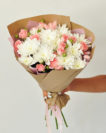 Bouquet of peach paradise flowers delivered to Almaty