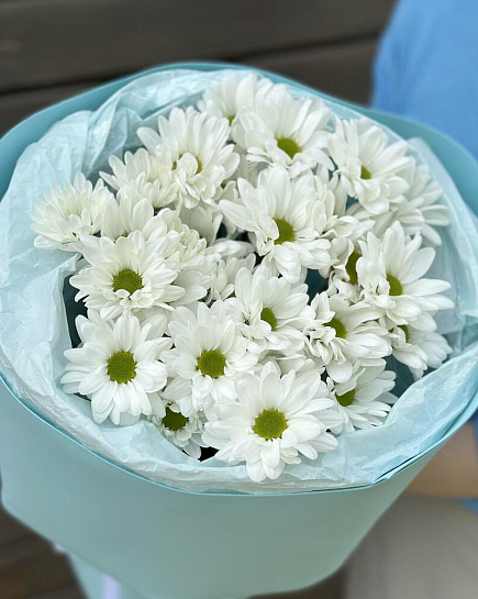 Bouquet of Bouquet of 5 white chrysanthemums flowers delivered to Almaty