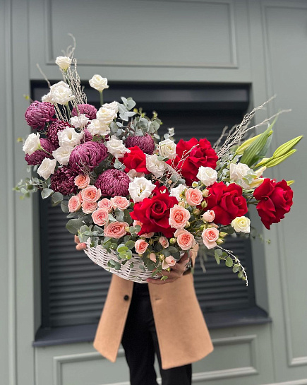 Bouquet of Flower Basket ❤️ flowers delivered to Almaty