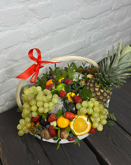 Bouquet of Fruit basket tropical mix 35 cm flowers delivered to Almaty