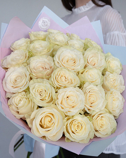 Bouquet of White mondial flowers delivered to Uralsk
