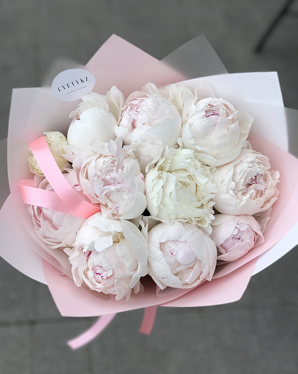 Bouquet of Air peonies 11 pcs flowers delivered to Astana