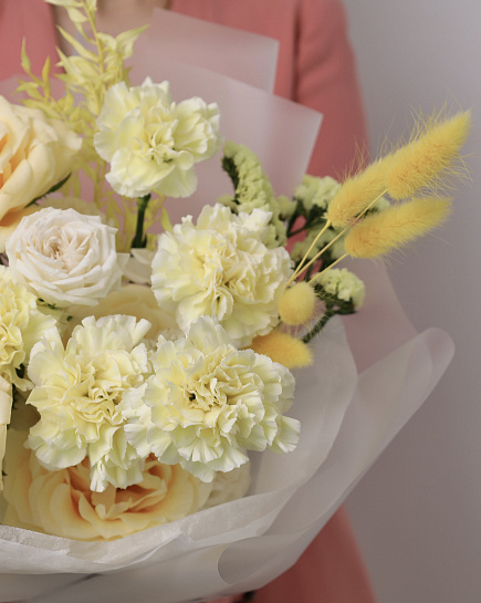 Bouquet of White Roze Mix flowers delivered to Astana