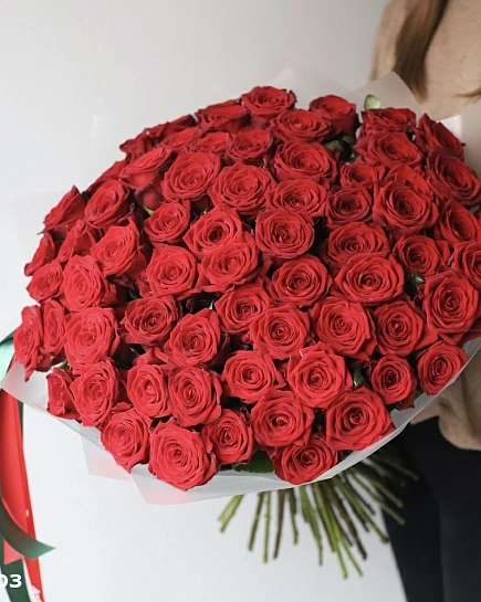 Bouquet of Bouquet of red roses (69) flowers delivered to Shymkent