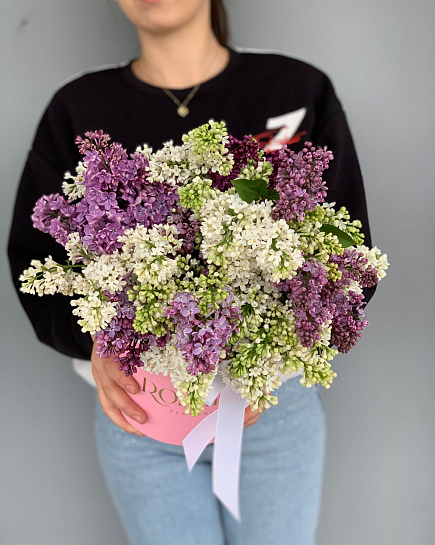Bouquet of April lilac flowers delivered to Almaty