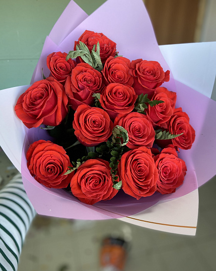 Bouquet of Red roses flowers delivered to Rudniy