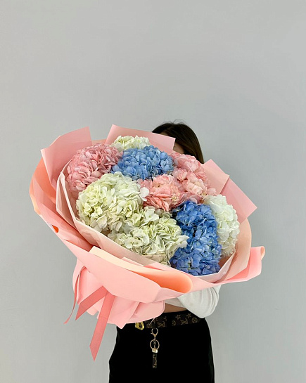 Bouquet of Bouquet of 9 royal hydrangeas flowers delivered to Astana
