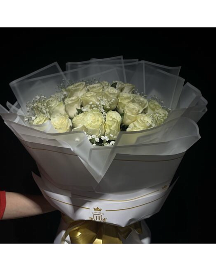 Bouquet of White Rose flowers delivered to Almaty