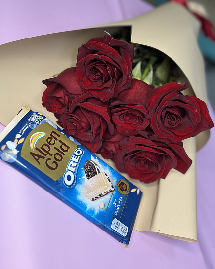 Bouquet of Roses with chocolate flowers delivered to Rudniy