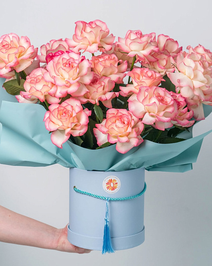 Bouquet of 19 volumetric roses flowers delivered to Almaty