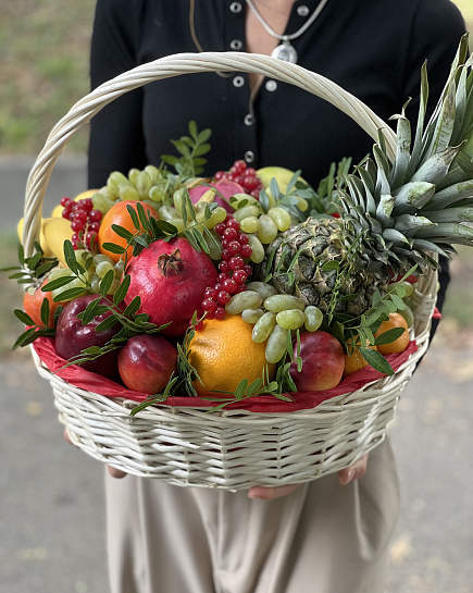 Bouquet of Fruit basket 35 cm flowers delivered to Almaty