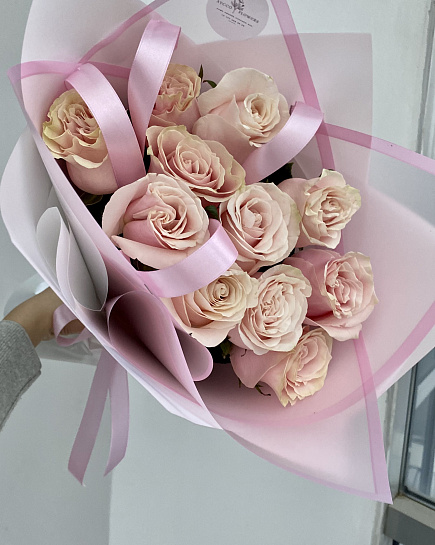 Bouquet of Bouquet of pink roses flowers delivered to Uralsk