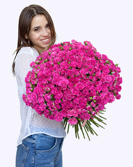 Bouquet of Shrub rose crimson flowers delivered to Almaty