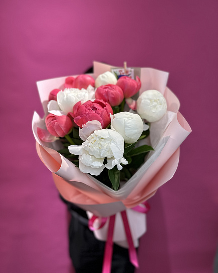 Bouquet of Peonies mix flowers delivered to Astana