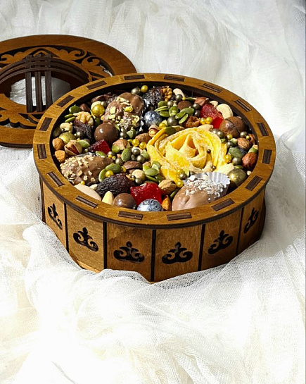 Bouquet of Yurt box with nuts and dates flowers delivered to Almaty