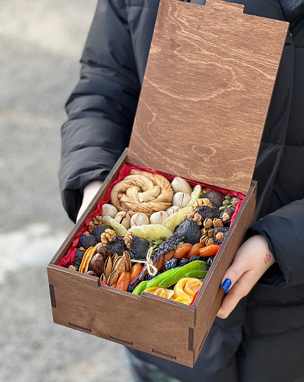 Bouquet of Mini box with dried fruits flowers delivered to Almaty