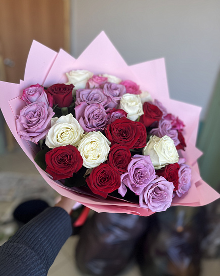 Bouquet of Roses mix flowers delivered to Kostanay.