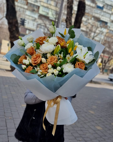 Bouquet of Chic Eurobouquet flowers delivered to Almaty