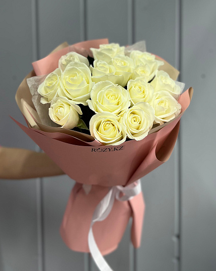 Bouquet of Bouquet of 15 white roses flowers delivered to Astana