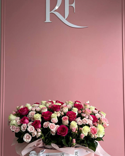 Bouquet of Euro Box of Roses flowers delivered to Atyrau
