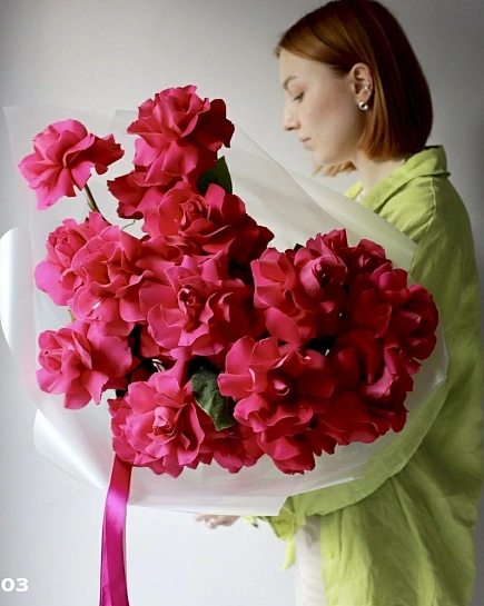 Bouquet of Bouquet Raspberry sherbet (25) flowers delivered to Shymkent