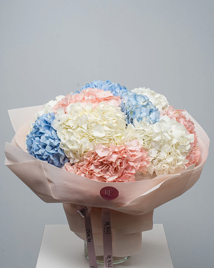 Bouquet of lush cloud of hydrangeas flowers delivered to Ust-Kamenogorsk